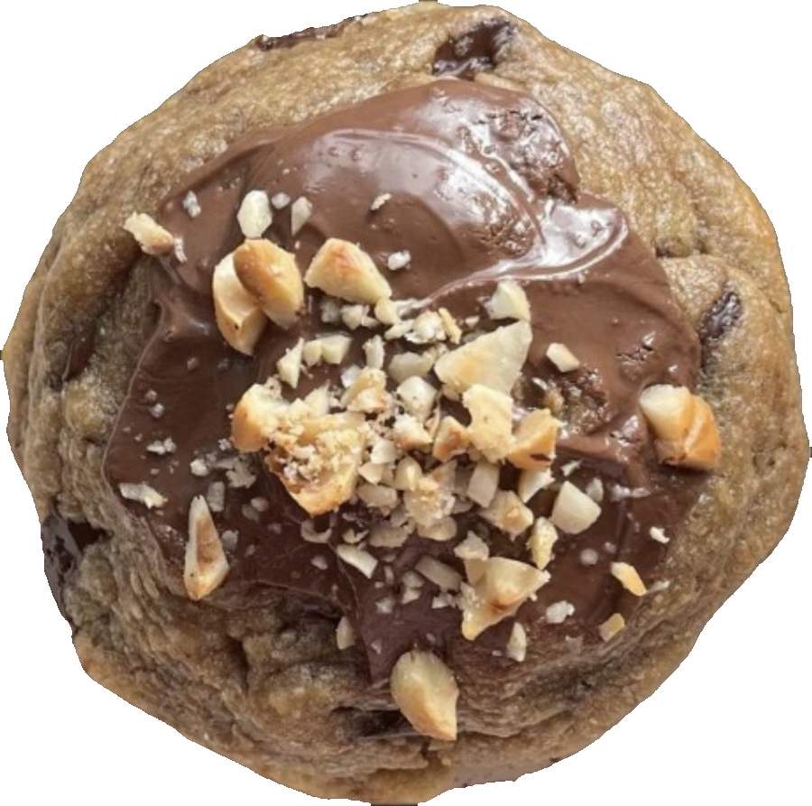 Cookie Nocciobomb, cœur Nocciolata et noisettes
