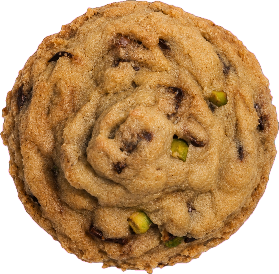 Le cookie surprise du moment, pistaches entières et chocolat au lait